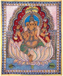 Lord Ganesha Seated on Lotus - Kalamkari Painting