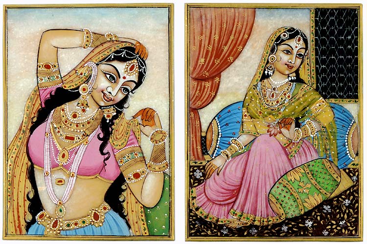 Pretty Womans - Marble Paintings
