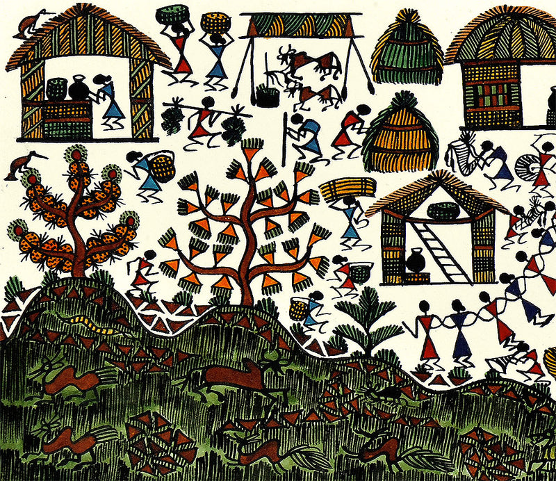 Warli Painting 'The Day'