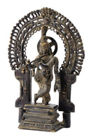 Murlidhar Krishna Fine Statue in Antique Finish Old Look 8"