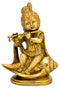 Fluting Baby Krishna Seated on Conch 7.50"