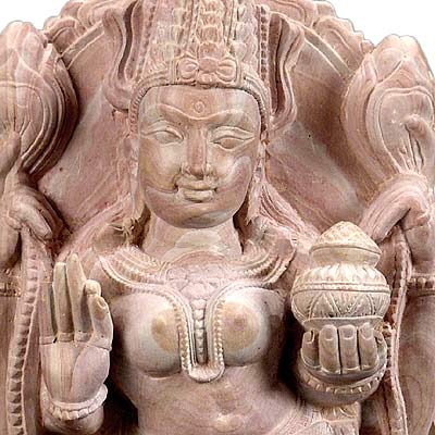 'Devi Lakshmi' Goddess of Wealth - Stone Statue