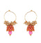 Traditional Indian Style Bali Jhumki Earrings Pink for Womens