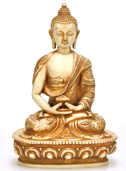 Medicine Buddha - Antiquated Resin Statue