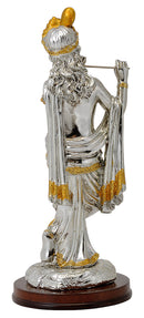 Lord Murlidhar Krishna Statue in Silver Golden Finish