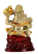 Lord Veer Hanuman Golden Finish Brass Statue