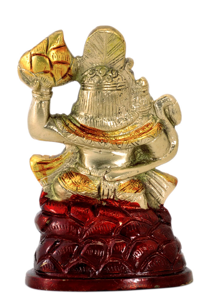 Lord Veer Hanuman Golden Finish Brass Statue