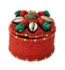 Handcrafted Vibrant Cowrie Shell Beaded Box