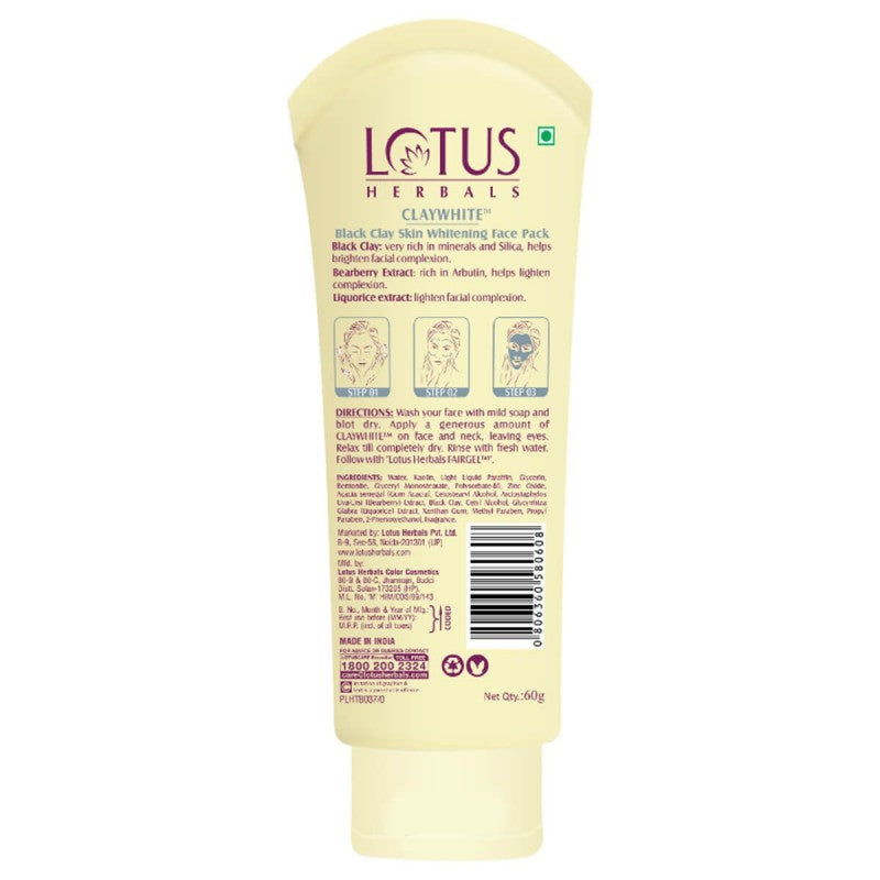 Lotus Herbals CLAYWHITE Black Clay Skin Whitening Face Pack_60 gm